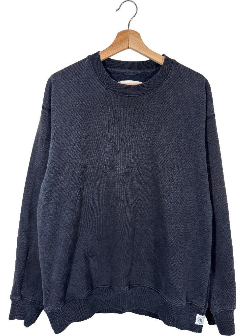 Reigning Champ Fleece Lined Faded Crewneck Black men's size Medium